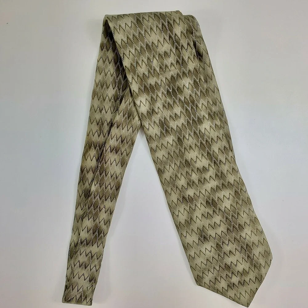 Croft & Barrow Green Silk Abstract‎ Tie Wide